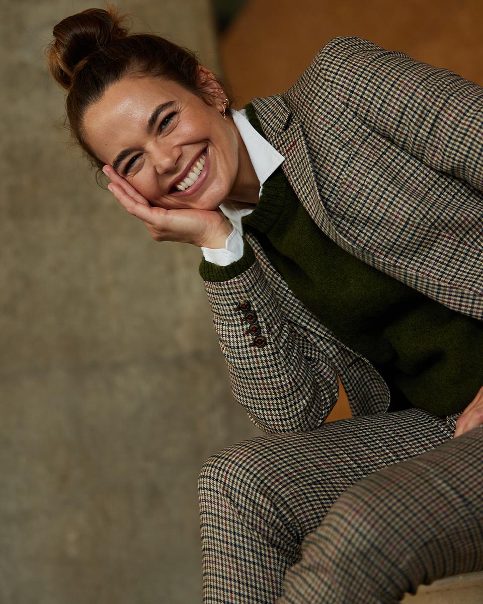 Green Houndstooth Trouser Separates