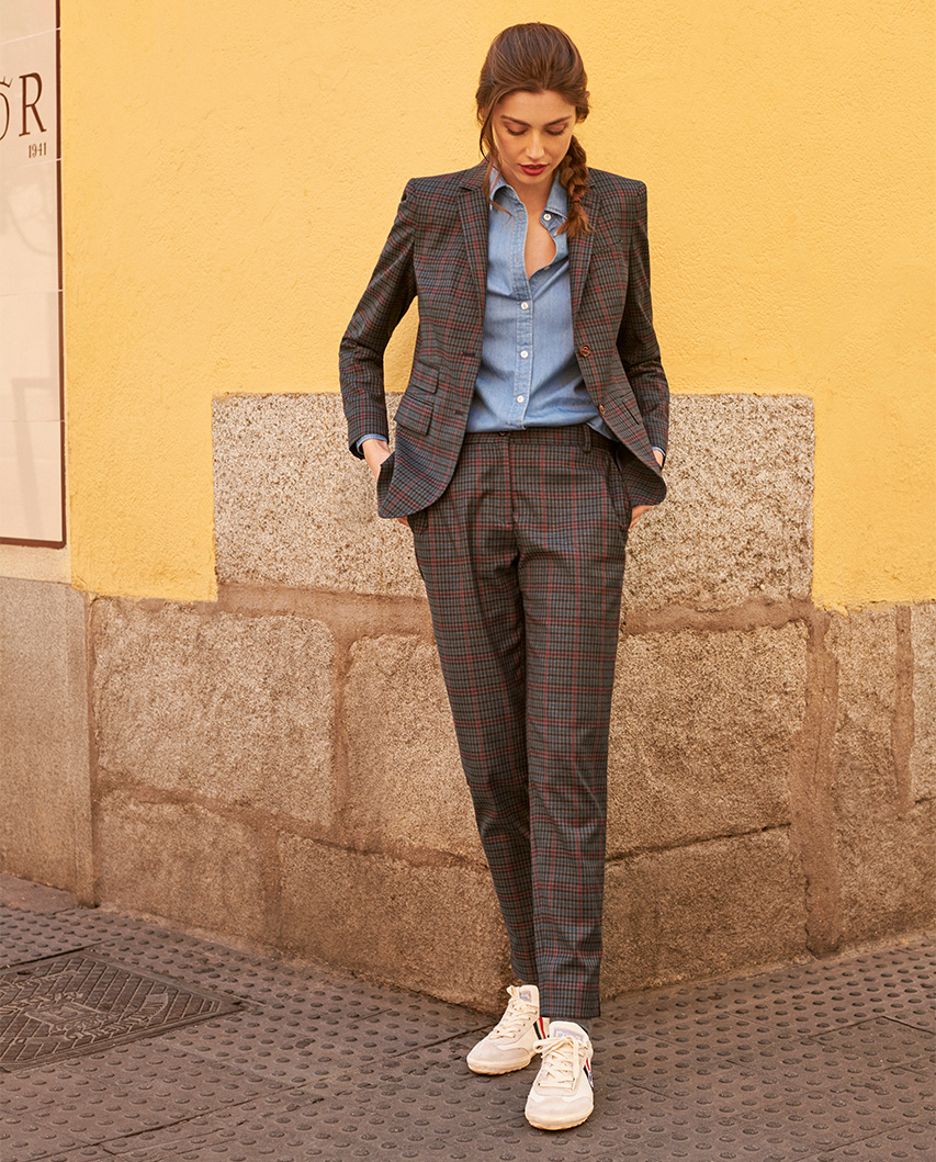 Pantalón Cuadro Harrys Fondo Gris Oscuro