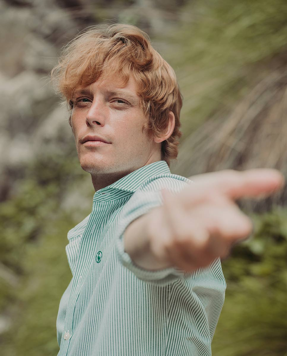 Camisa Reciclada Raya Yale Verde GRS